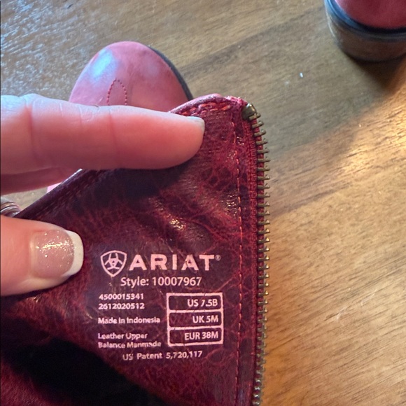 Ariat Red  Leather Boots - Picture 8 of 10
